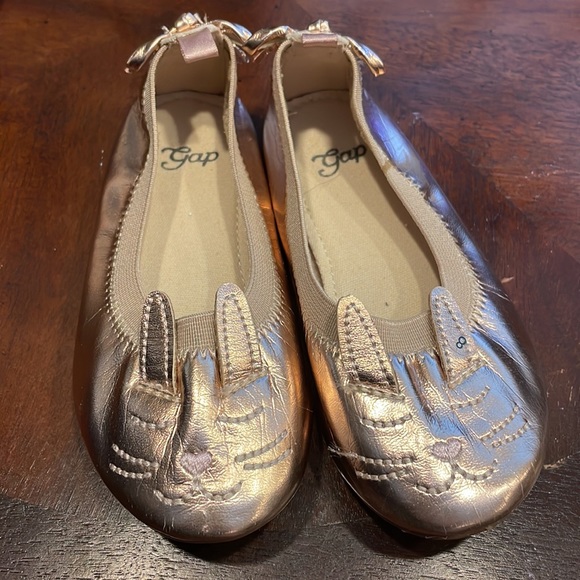 2 Pr Gold Shoes Michael Kors & Gap Velcro Strap Bunny Bows Toddler 7 - Picture 6 of 8